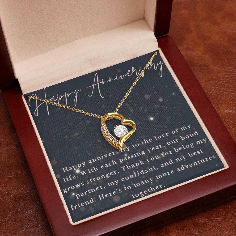 Anniversary Heart CZ Diamond Pendant Necklace