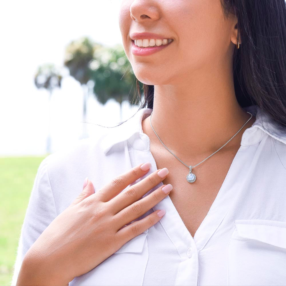 Merry Christmas From The Heart CZ Diamond Halo Pendant Necklace