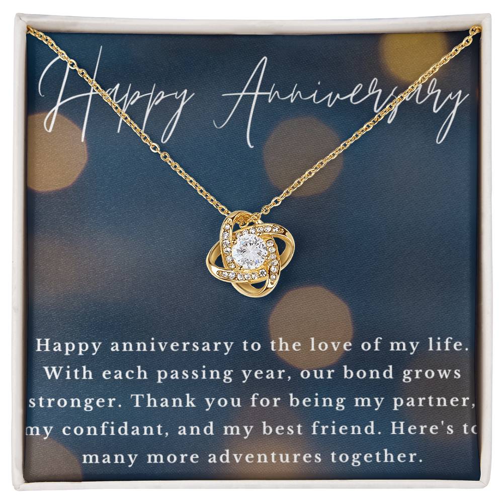 Happy Anniversary Infinity Loop CZ Diamond Necklace