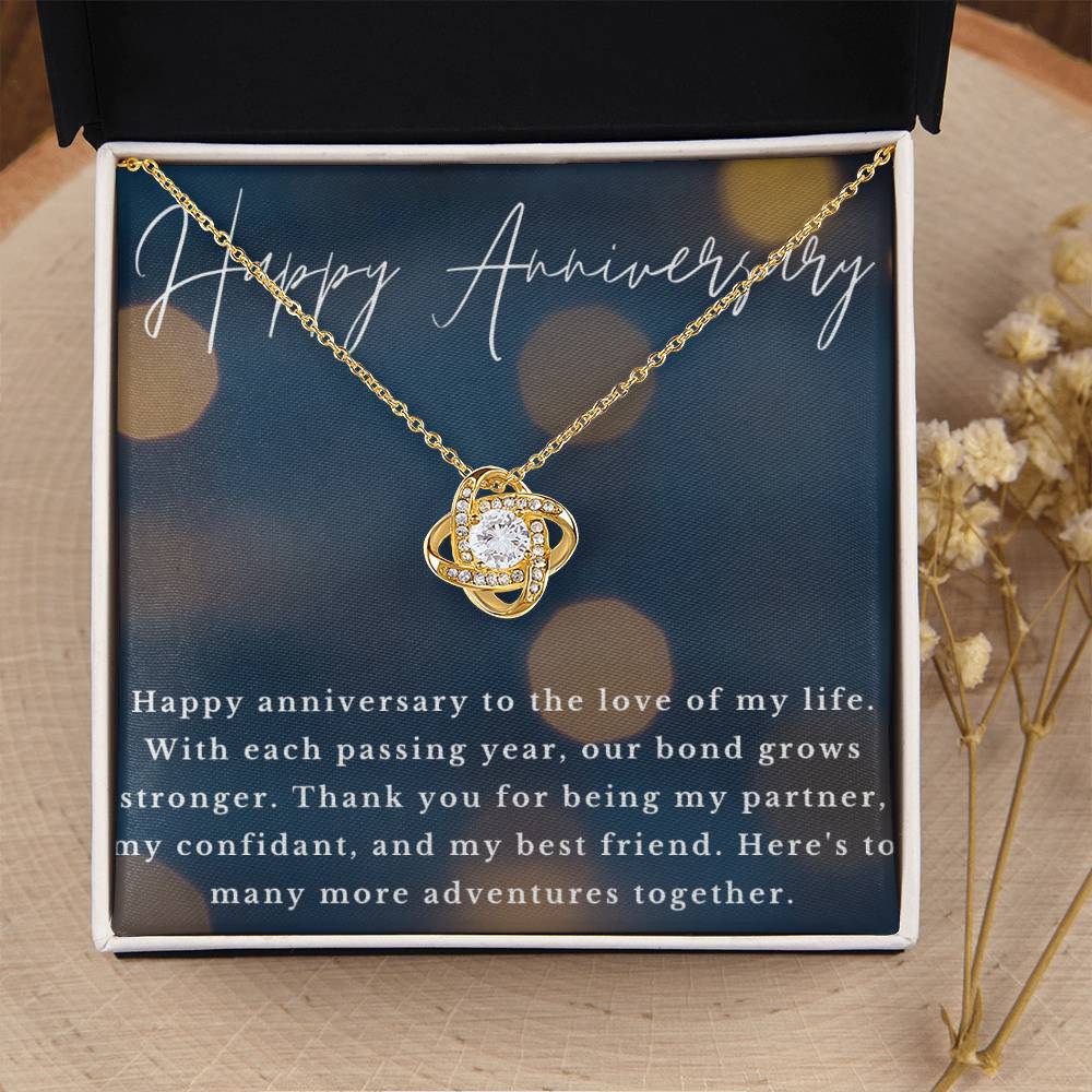 Happy Anniversary Infinity Loop CZ Diamond Necklace