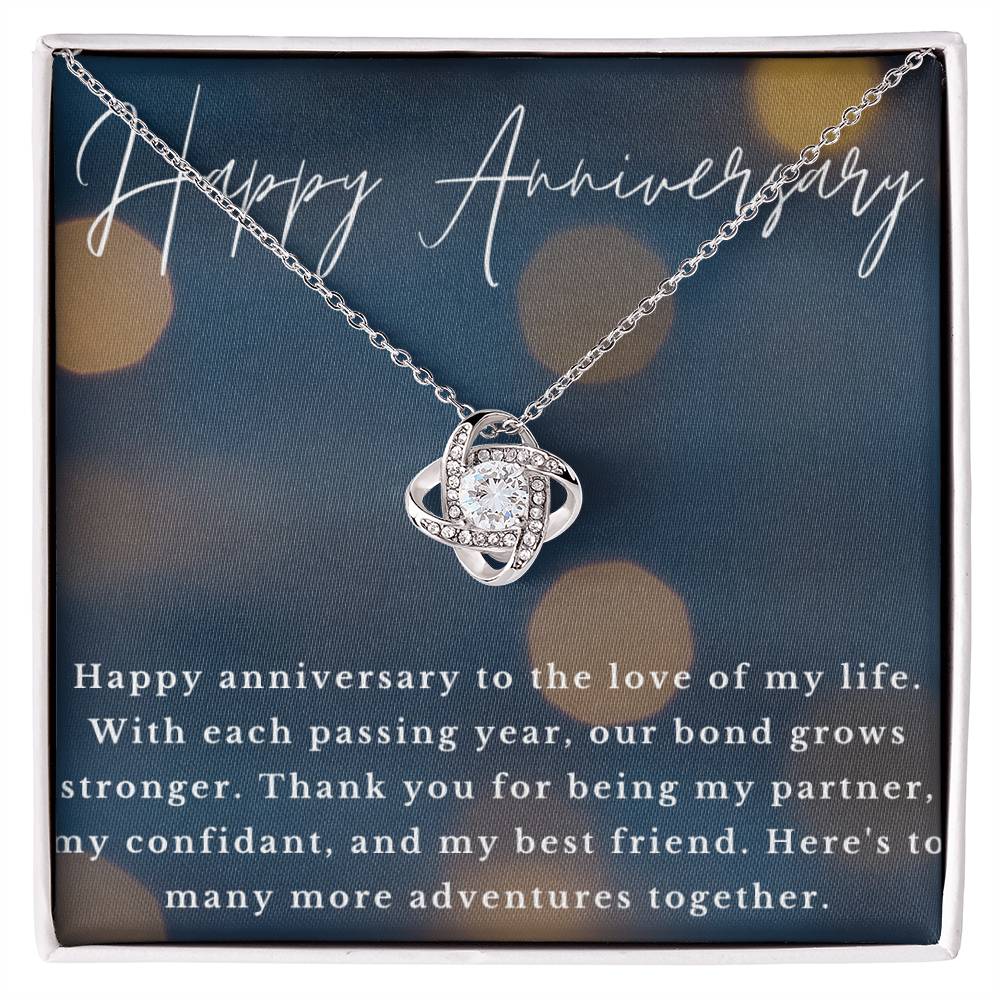 Happy Anniversary Infinity Loop CZ Diamond Necklace