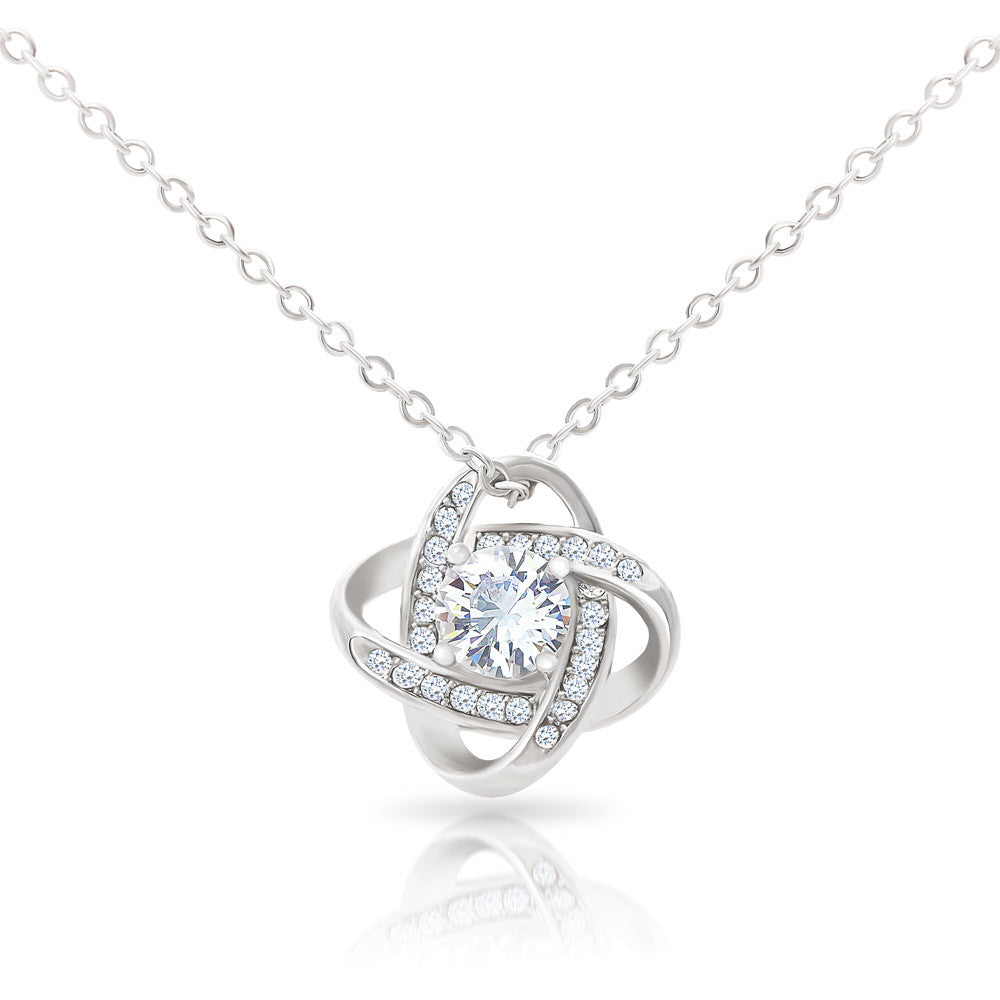 Happy Anniversary Infinity Loop CZ Diamond Necklace