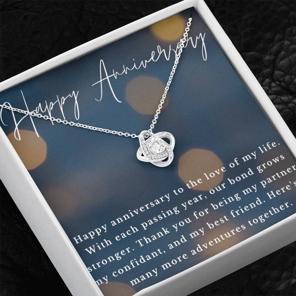 Happy Anniversary Infinity Loop CZ Diamond Necklace