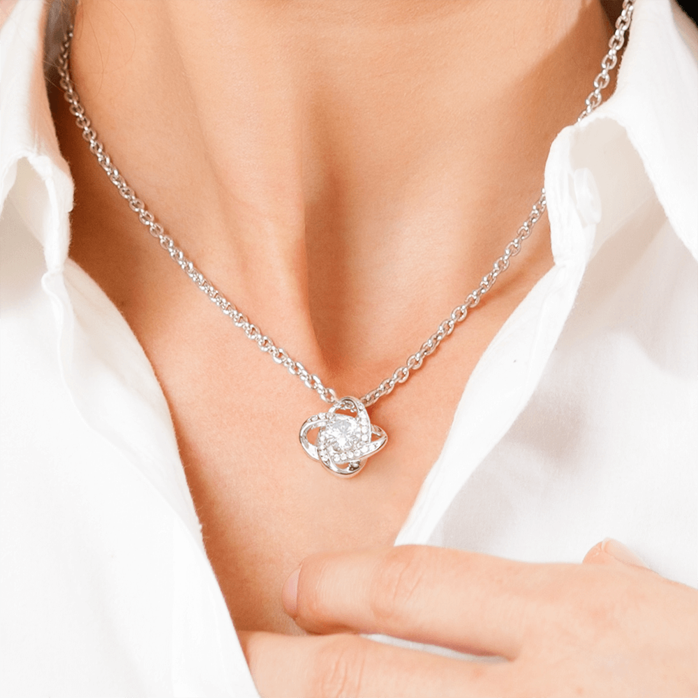 Happy Anniversary Infinity Loop CZ Diamond Necklace