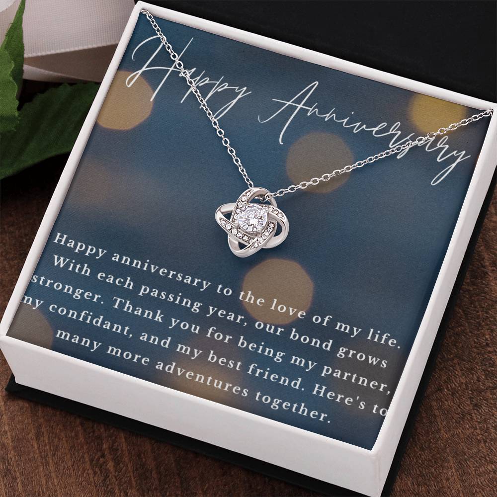 Happy Anniversary Infinity Loop CZ Diamond Necklace