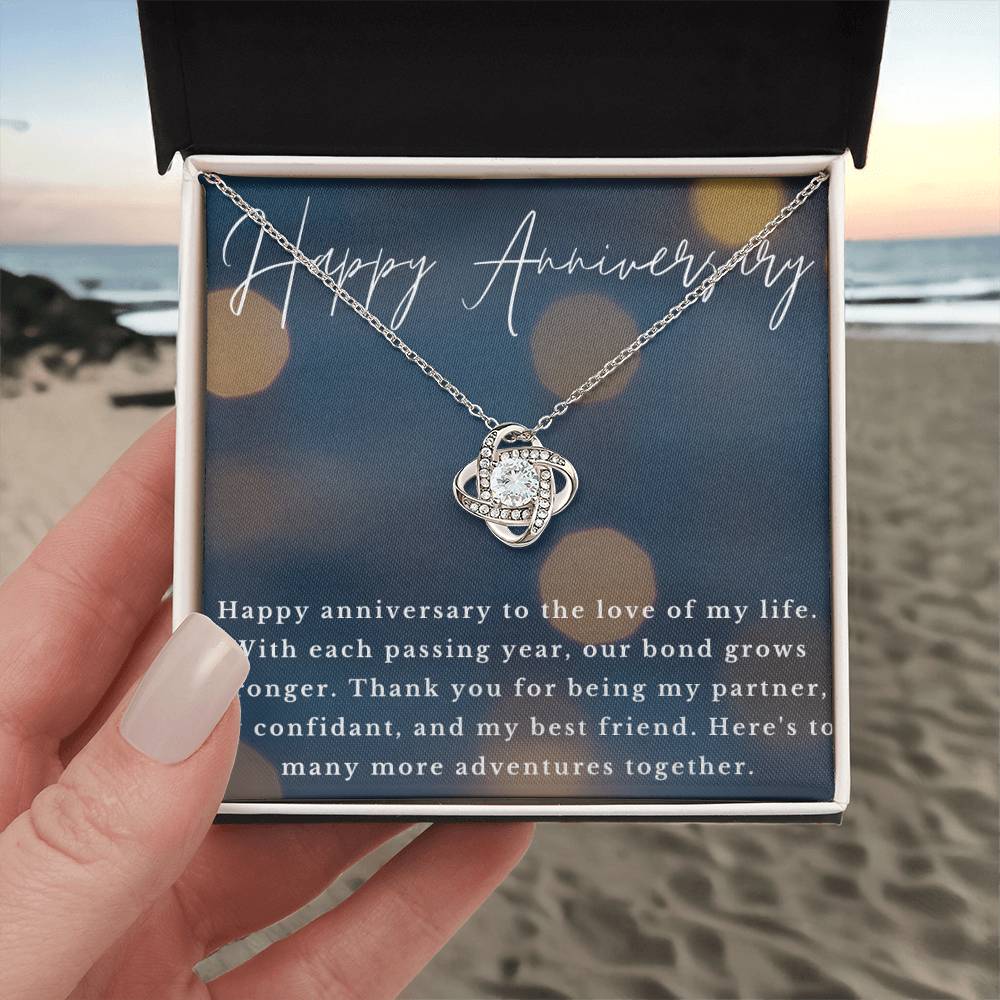 Happy Anniversary Infinity Loop CZ Diamond Necklace