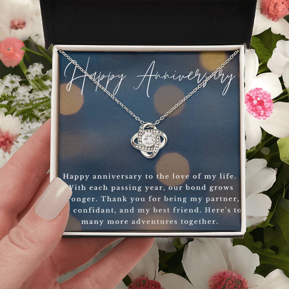 Happy Anniversary Infinity Loop CZ Diamond Necklace