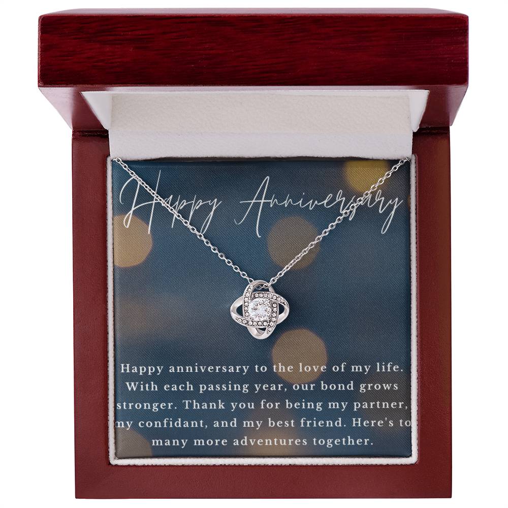 Happy Anniversary Infinity Loop CZ Diamond Necklace