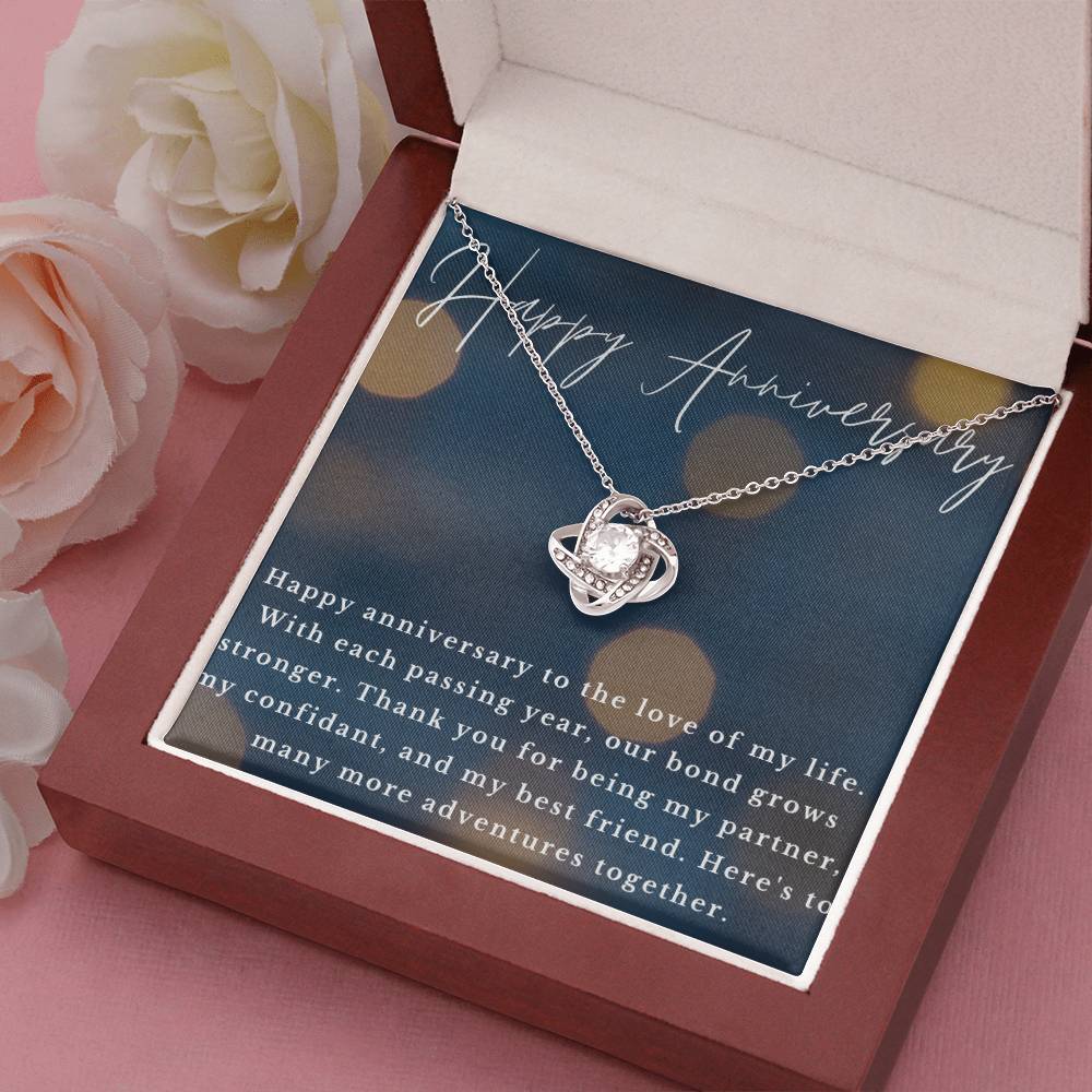 Happy Anniversary Infinity Loop CZ Diamond Necklace