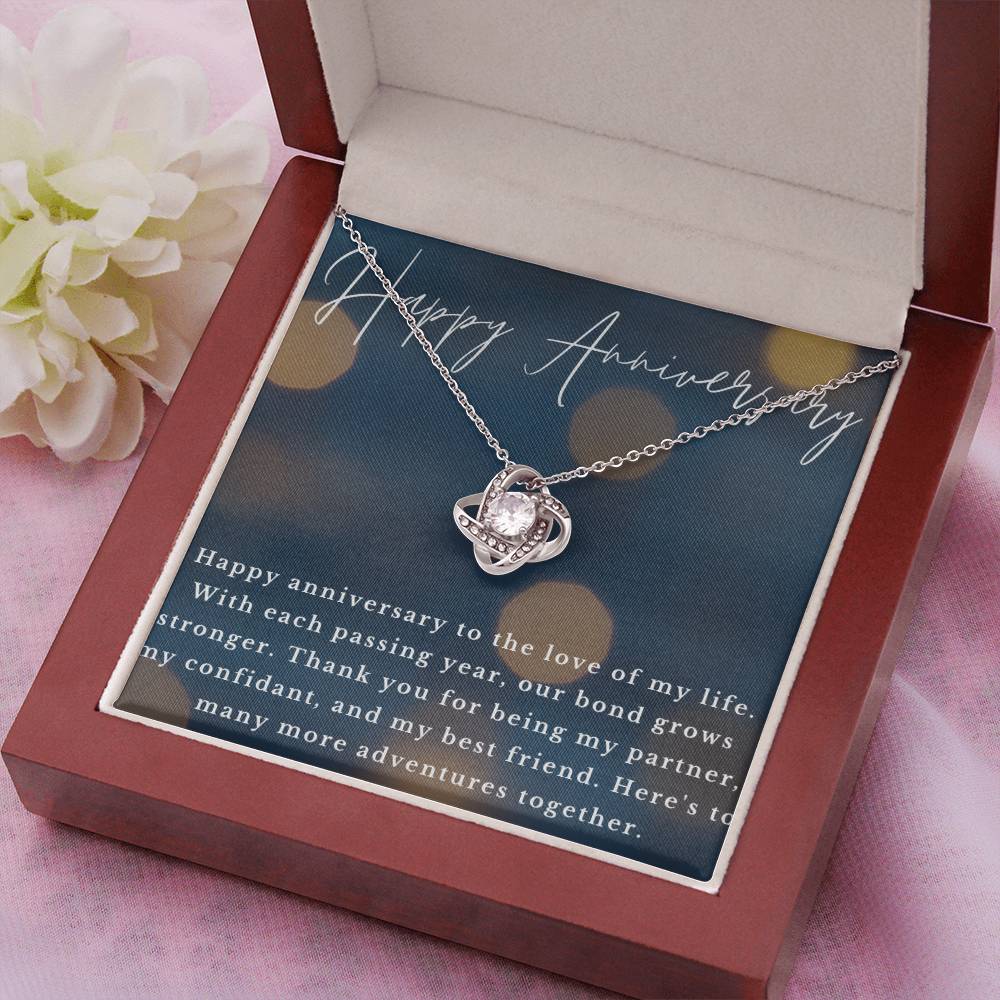 Happy Anniversary Infinity Loop CZ Diamond Necklace