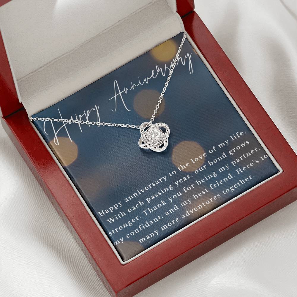 Happy Anniversary Infinity Loop CZ Diamond Necklace