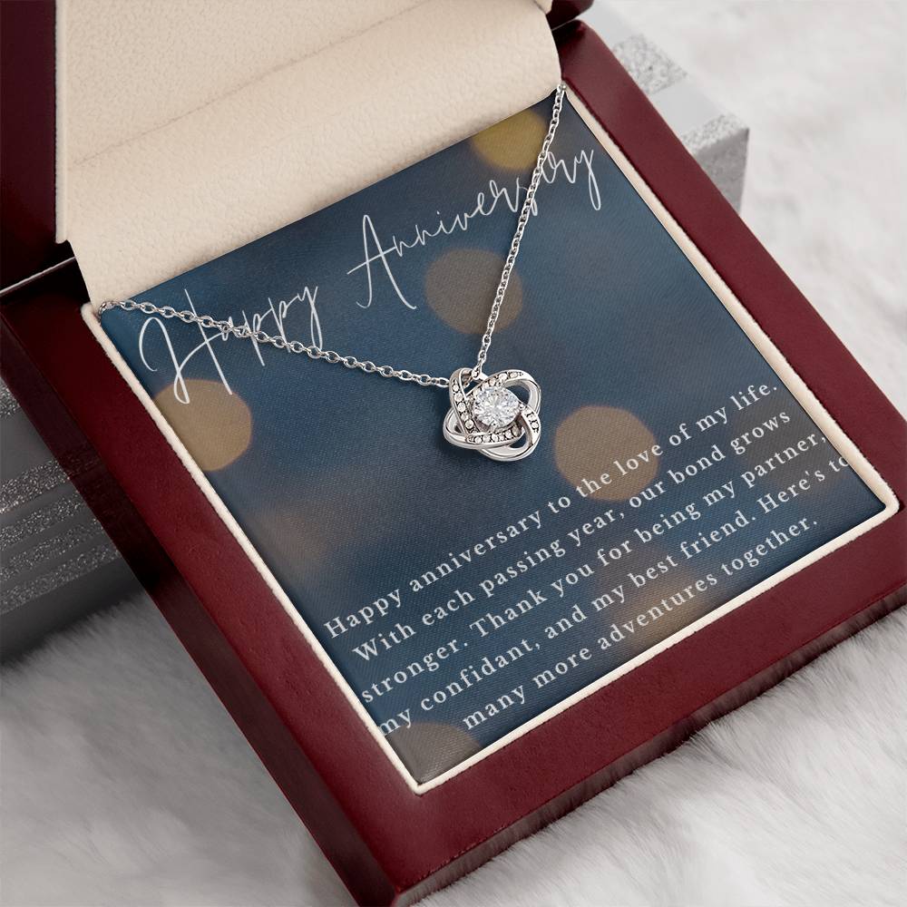 Happy Anniversary Infinity Loop CZ Diamond Necklace