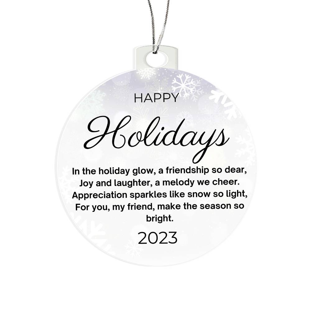 Happy Holidays "Friendship" 2023 Keepsake Ornament