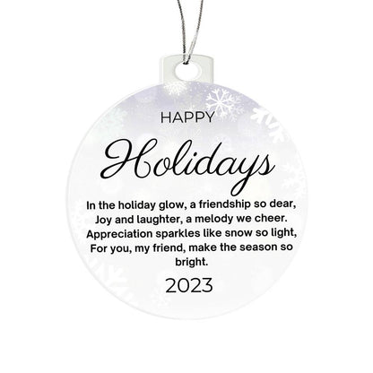 Happy Holidays "Friendship" 2023 Keepsake Ornament