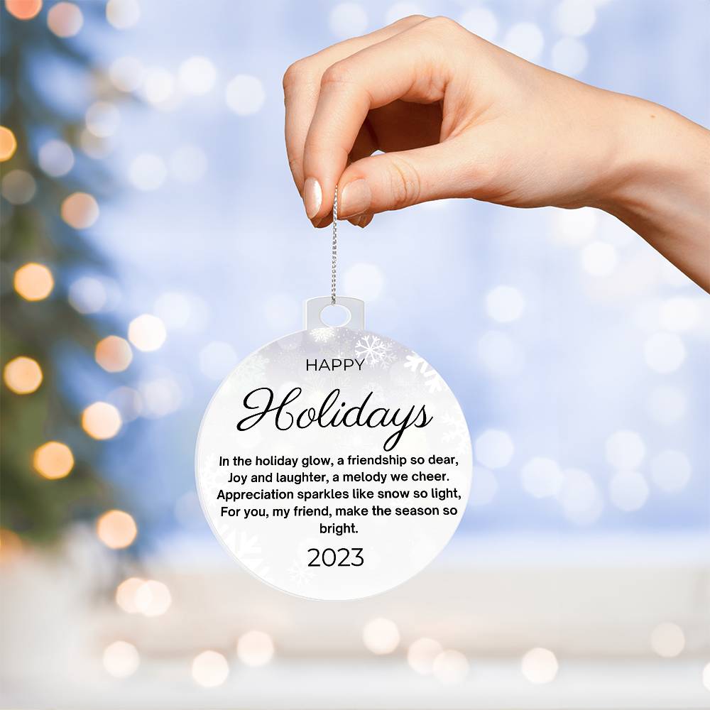 Happy Holidays "Friendship" 2023 Keepsake Ornament