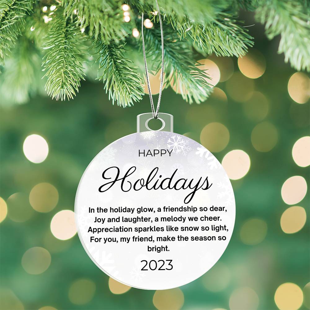 Happy Holidays "Friendship" 2023 Keepsake Ornament