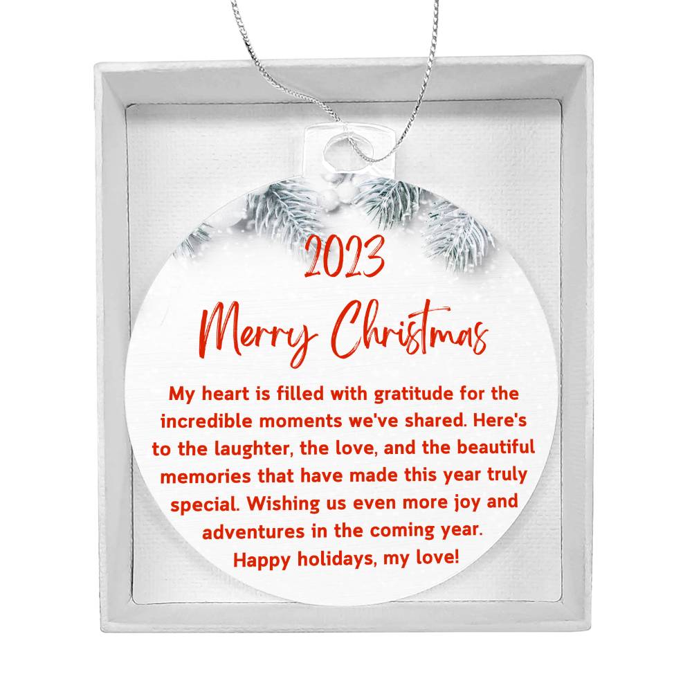 Merry Christmas My Love 2023 Keepsake Ornament