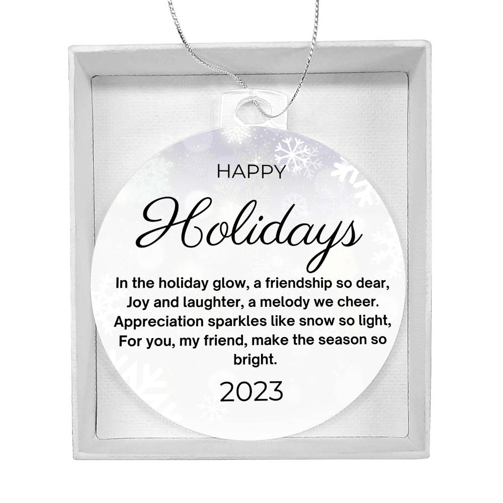 Happy Holidays "Friendship" 2023 Keepsake Ornament