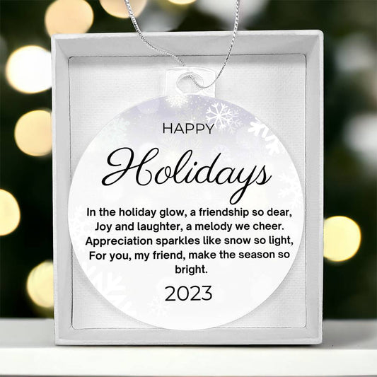 Happy Holidays "Friendship" 2023 Keepsake Ornament