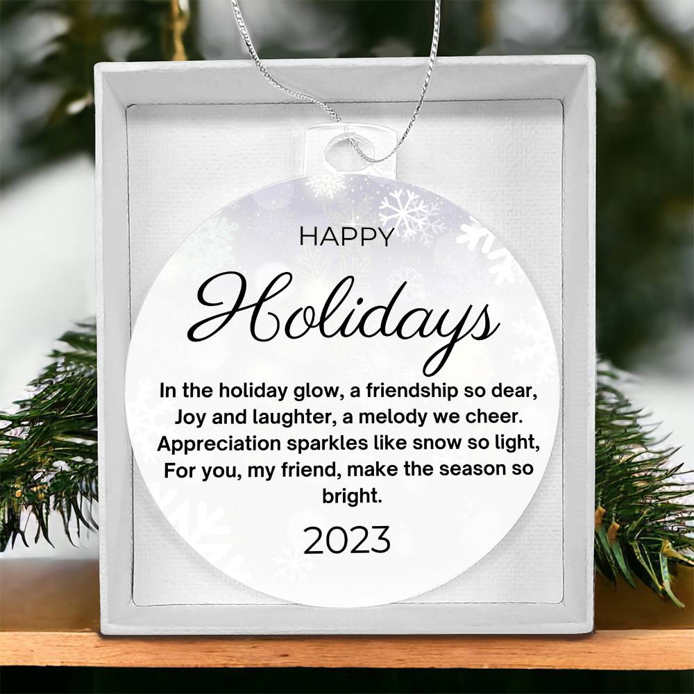 Happy Holidays "Friendship" 2023 Keepsake Ornament