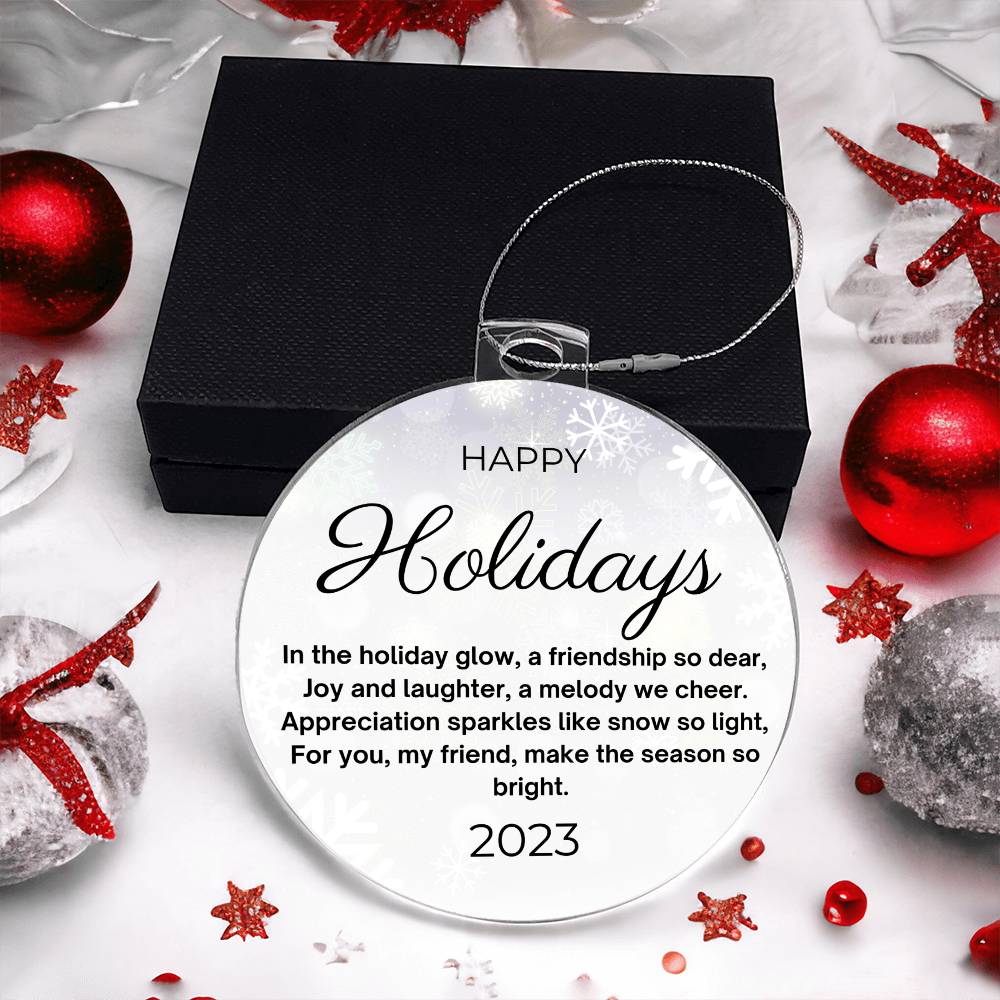 Happy Holidays "Friendship" 2023 Keepsake Ornament