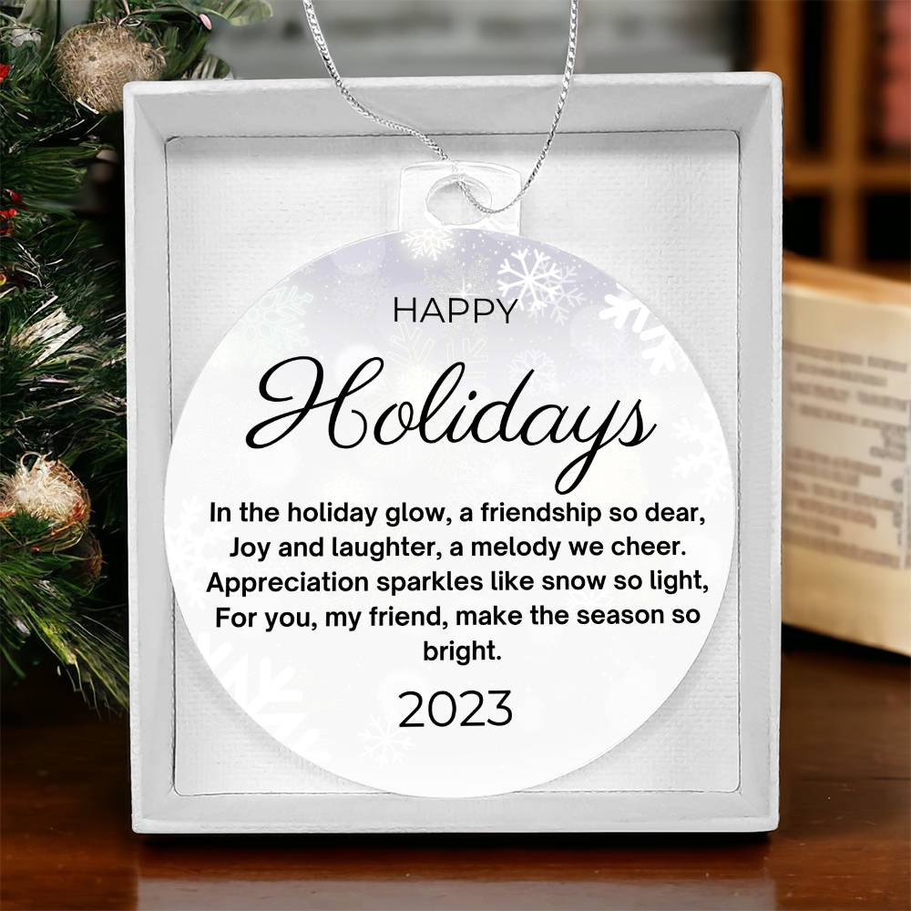 Happy Holidays "Friendship" 2023 Keepsake Ornament