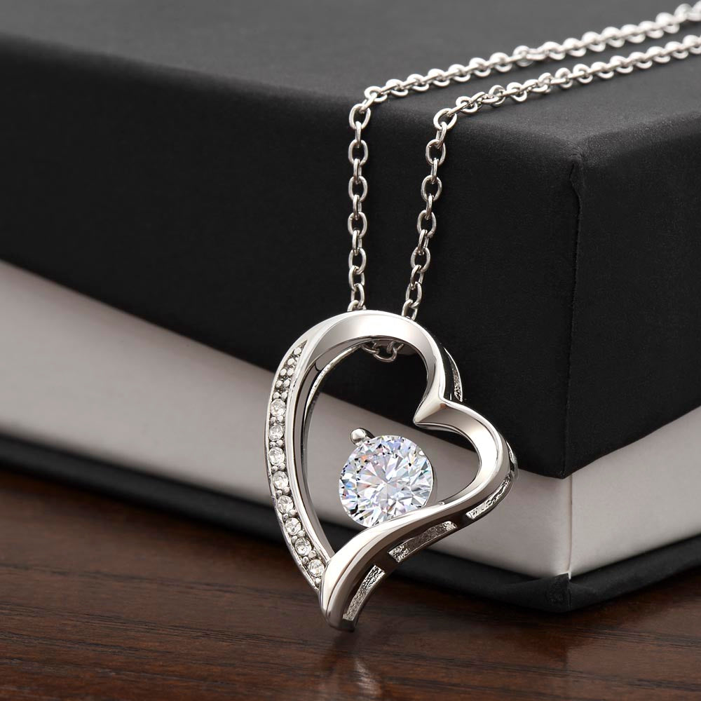 "Dream Big" Heart Shaped CZ Diamond Pendant Necklace