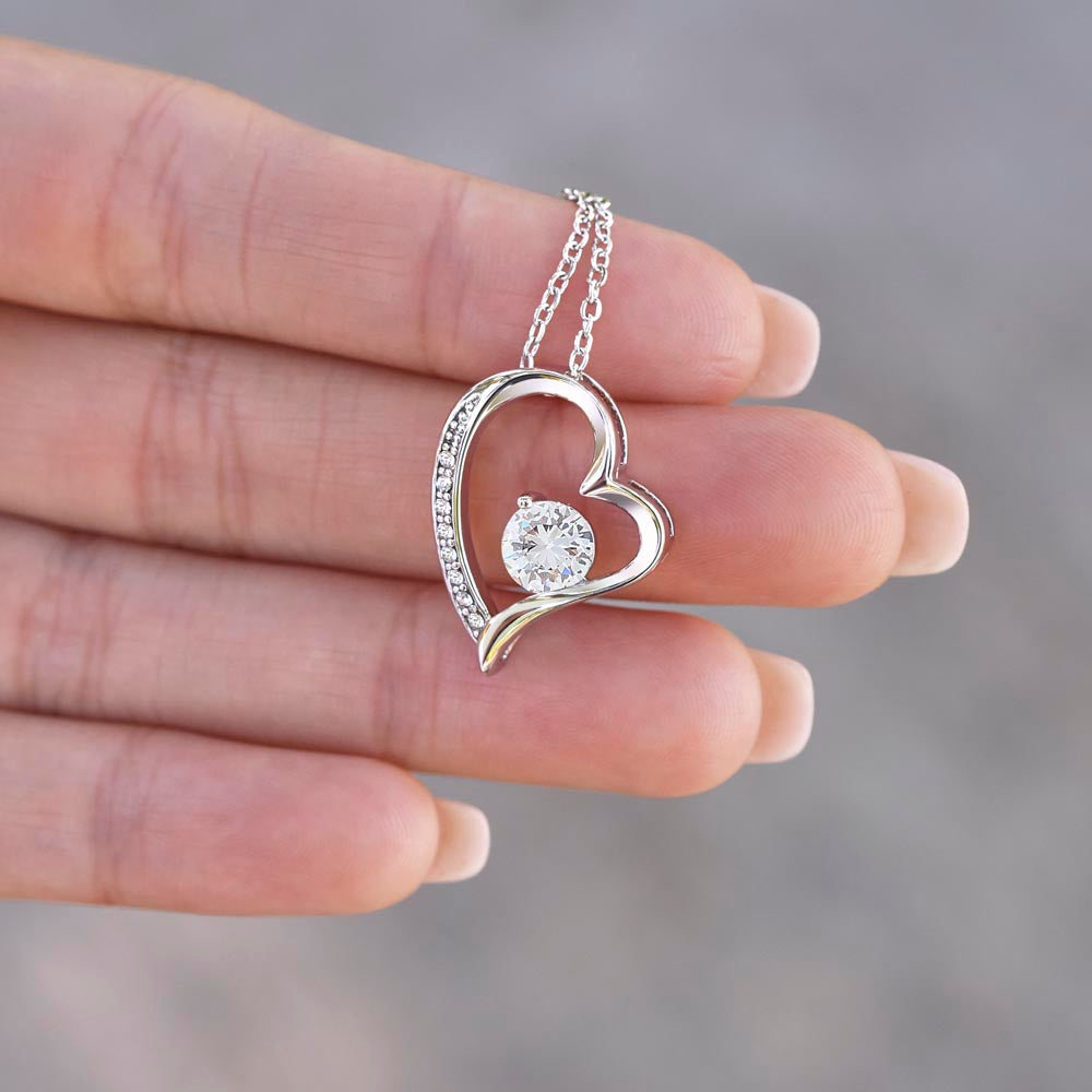 "Dream Big" Heart Shaped CZ Diamond Pendant Necklace