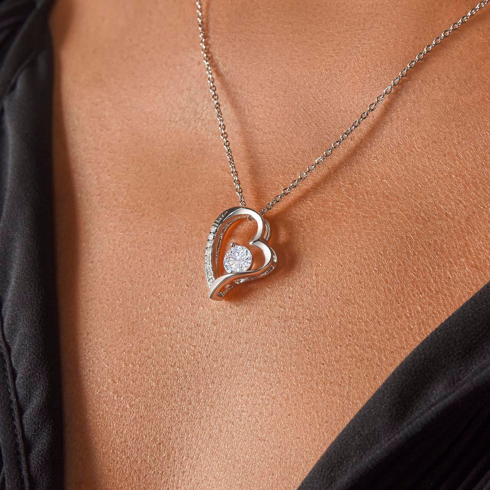 Merry Christmas For Wife Diamond Heart Pendant Necklace