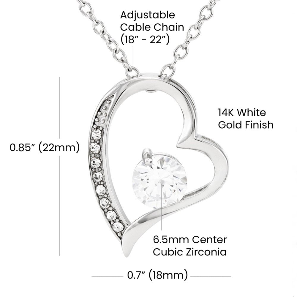 Anniversary Heart CZ Diamond Pendant Necklace