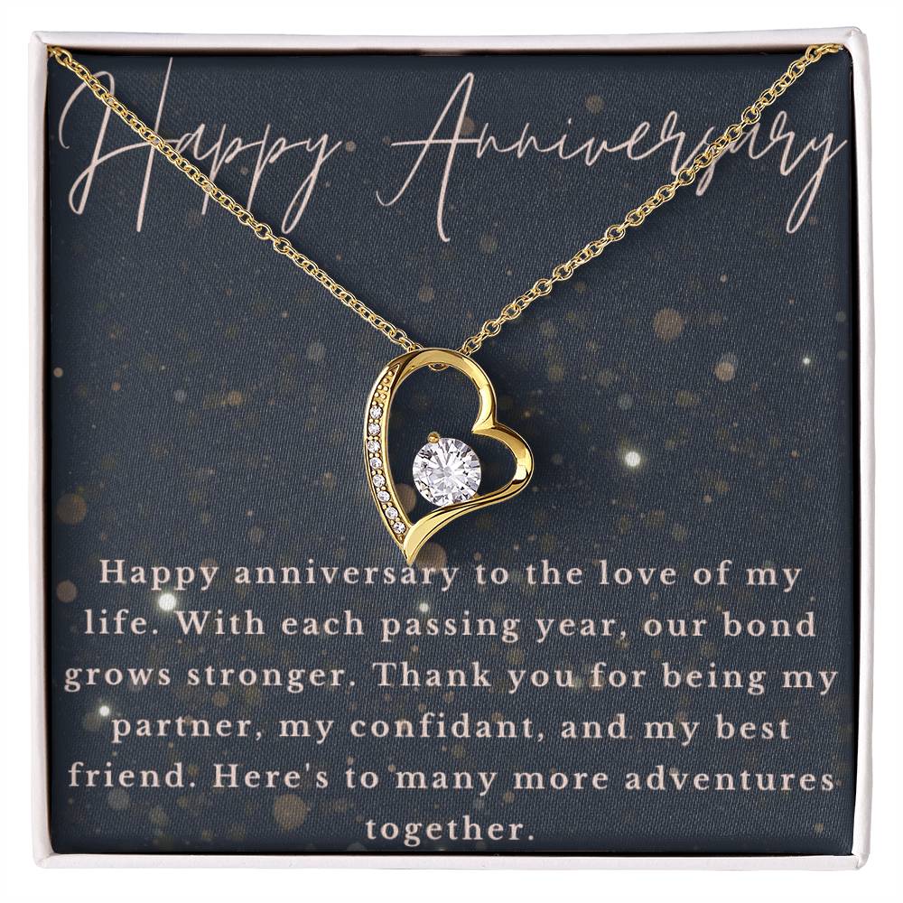 Anniversary Heart CZ Diamond Pendant Necklace