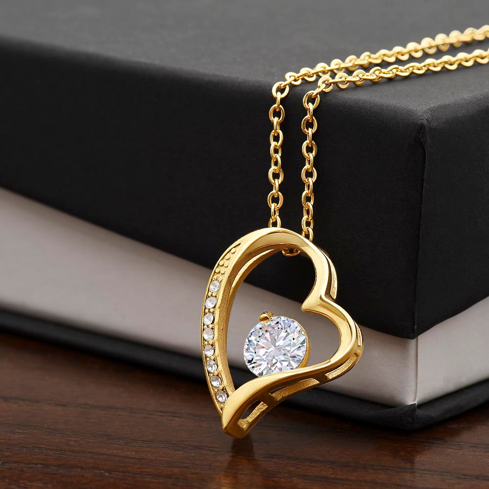 "Dream Big" Heart Shaped CZ Diamond Pendant Necklace