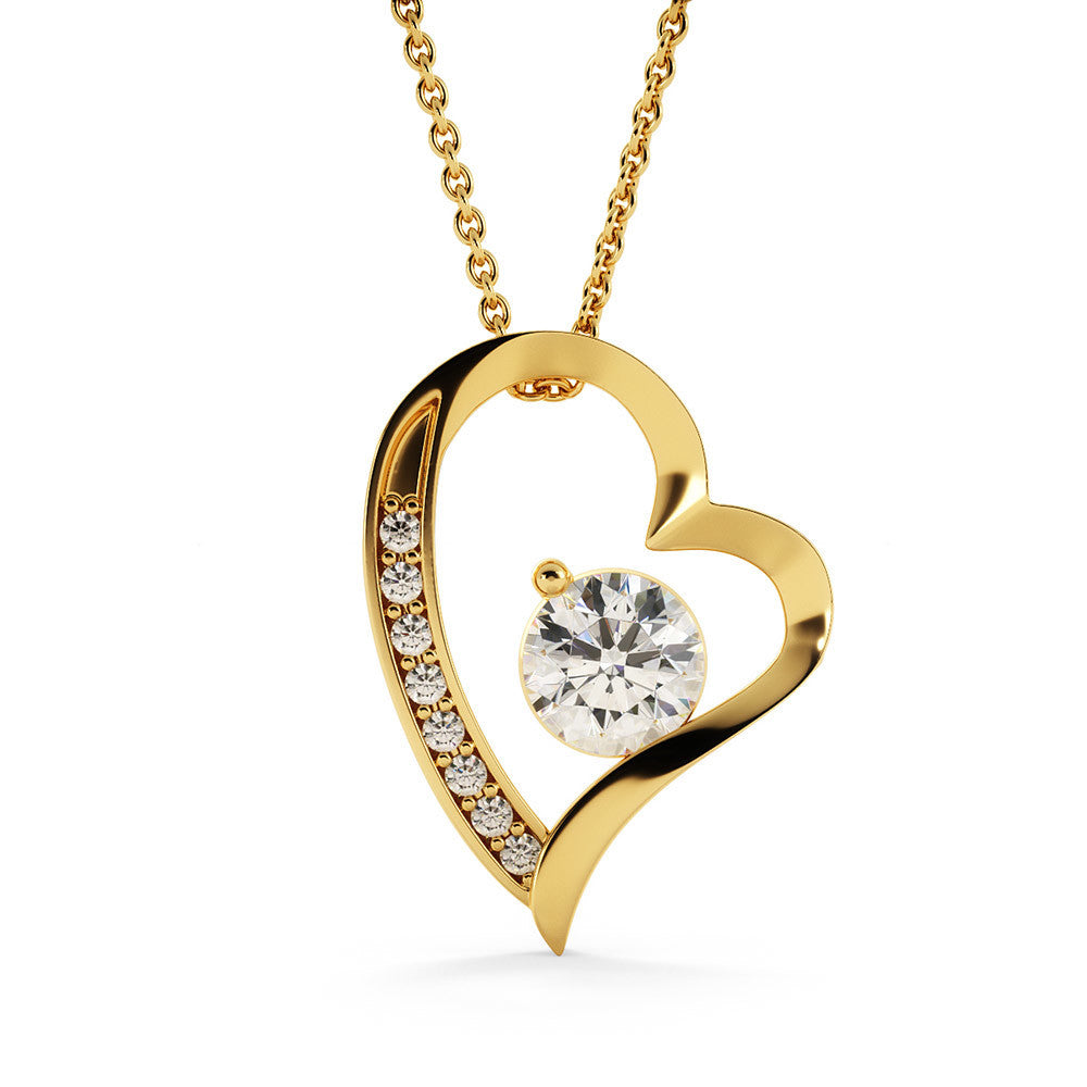 "Dream Big" Heart Shaped CZ Diamond Pendant Necklace