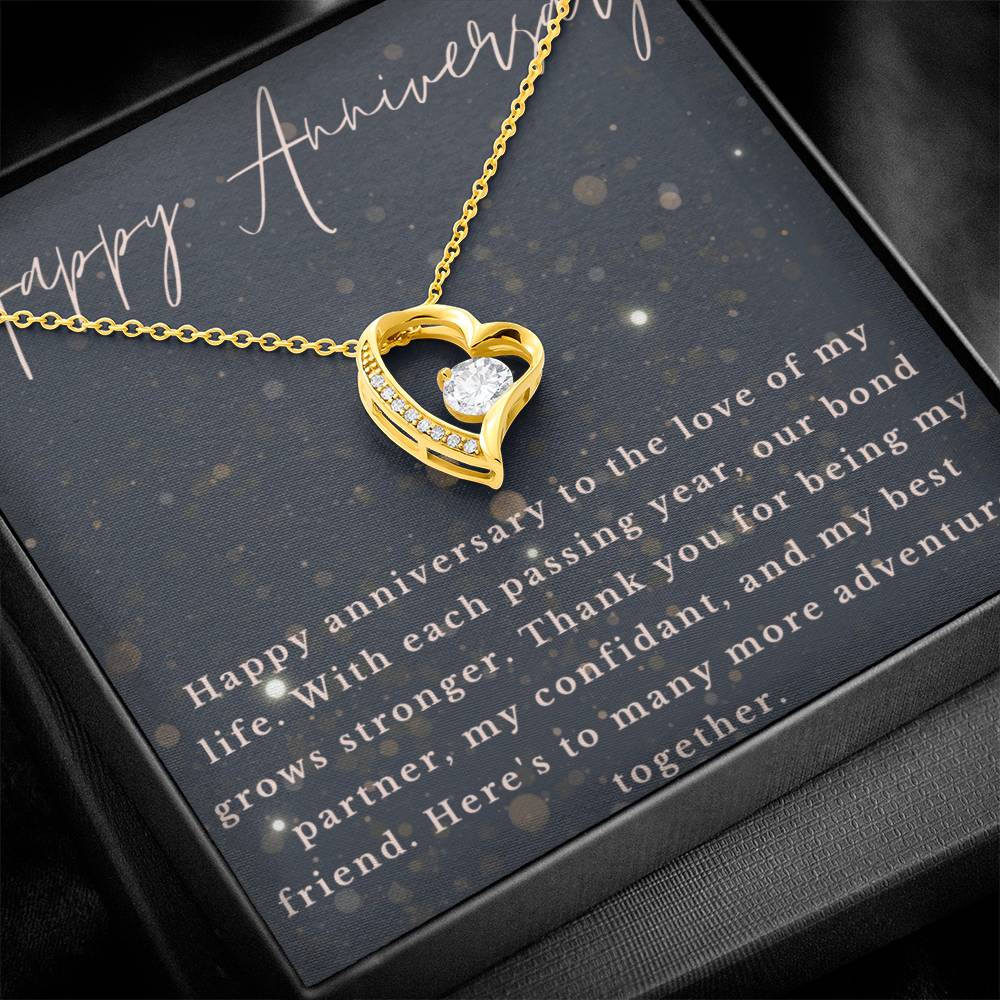 Anniversary Heart CZ Diamond Pendant Necklace