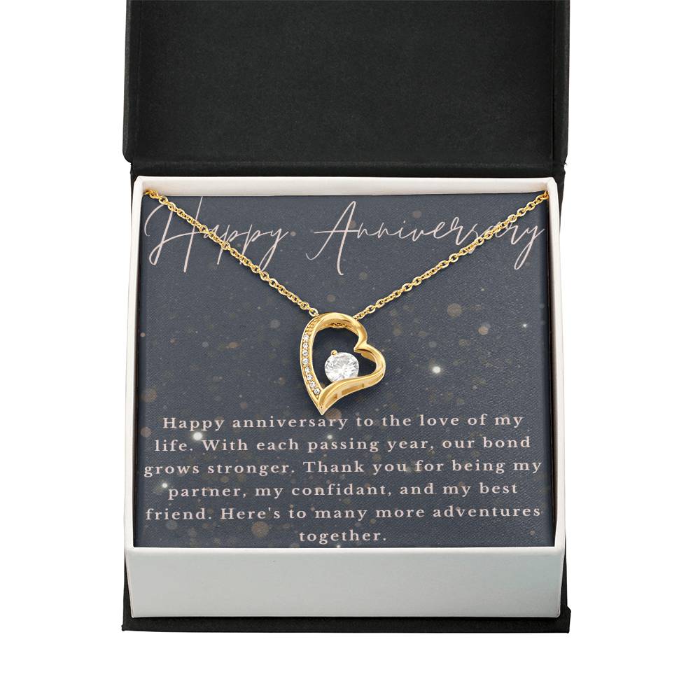 Anniversary Heart CZ Diamond Pendant Necklace