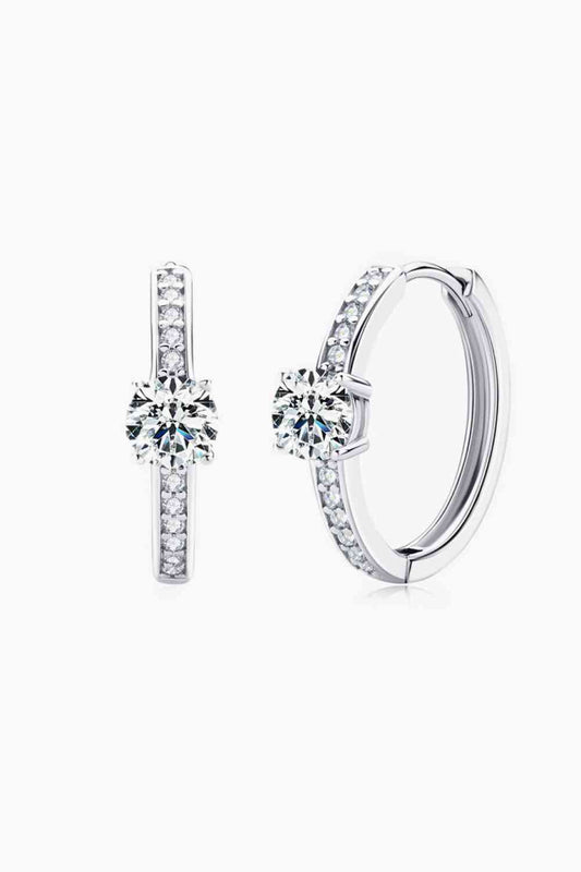 Carry Your Love 1 Carat Moissanite Platinum-Plated Earrings