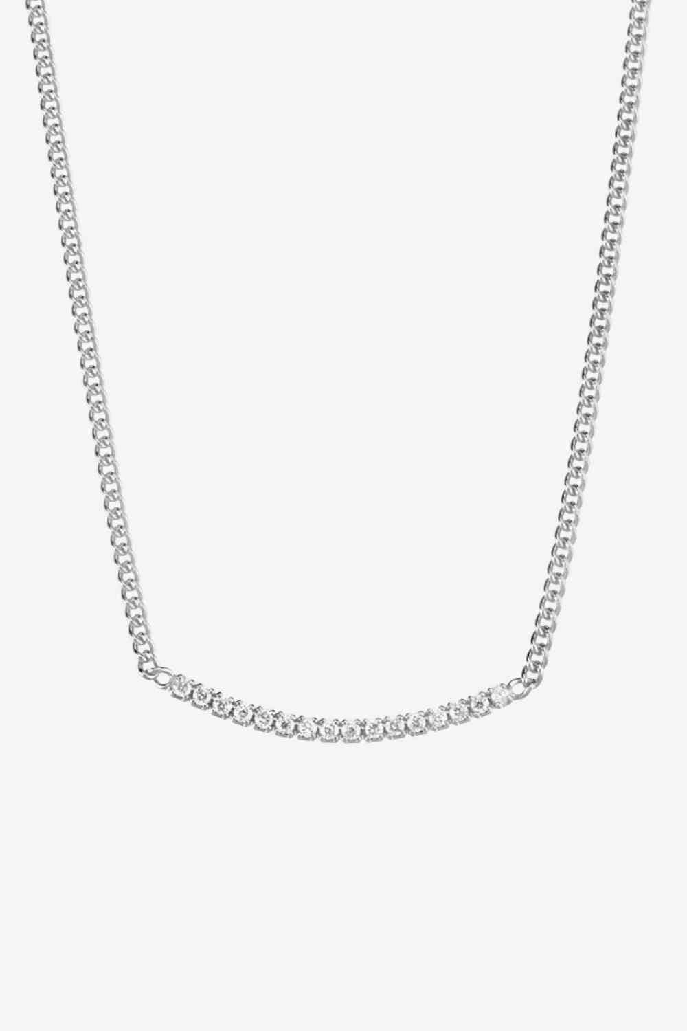 Platinum Diamond-Encrusted Bar Choker Necklace