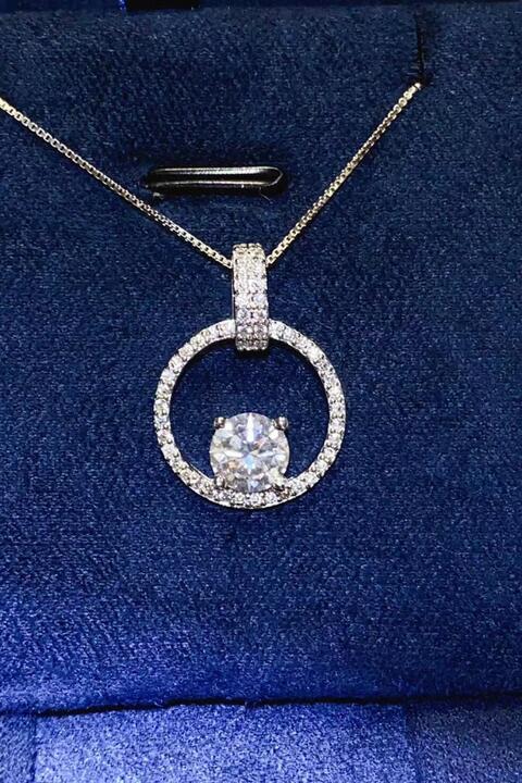 Floating Diamond 1 Carat Moissanite Sterling Silver Necklace