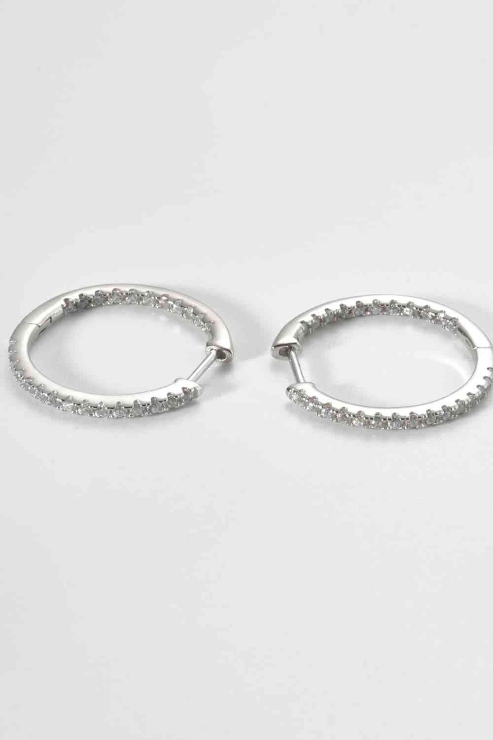 CZ Classic Sterling Silver Huggie Earrings