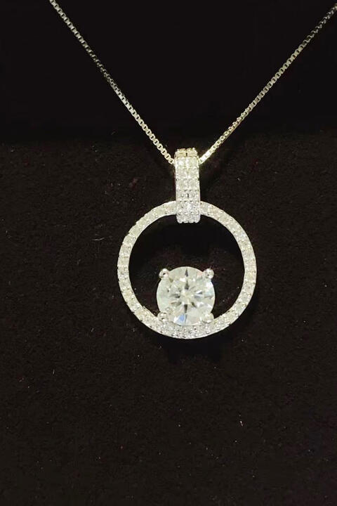 Floating Diamond 1 Carat Moissanite Sterling Silver Necklace