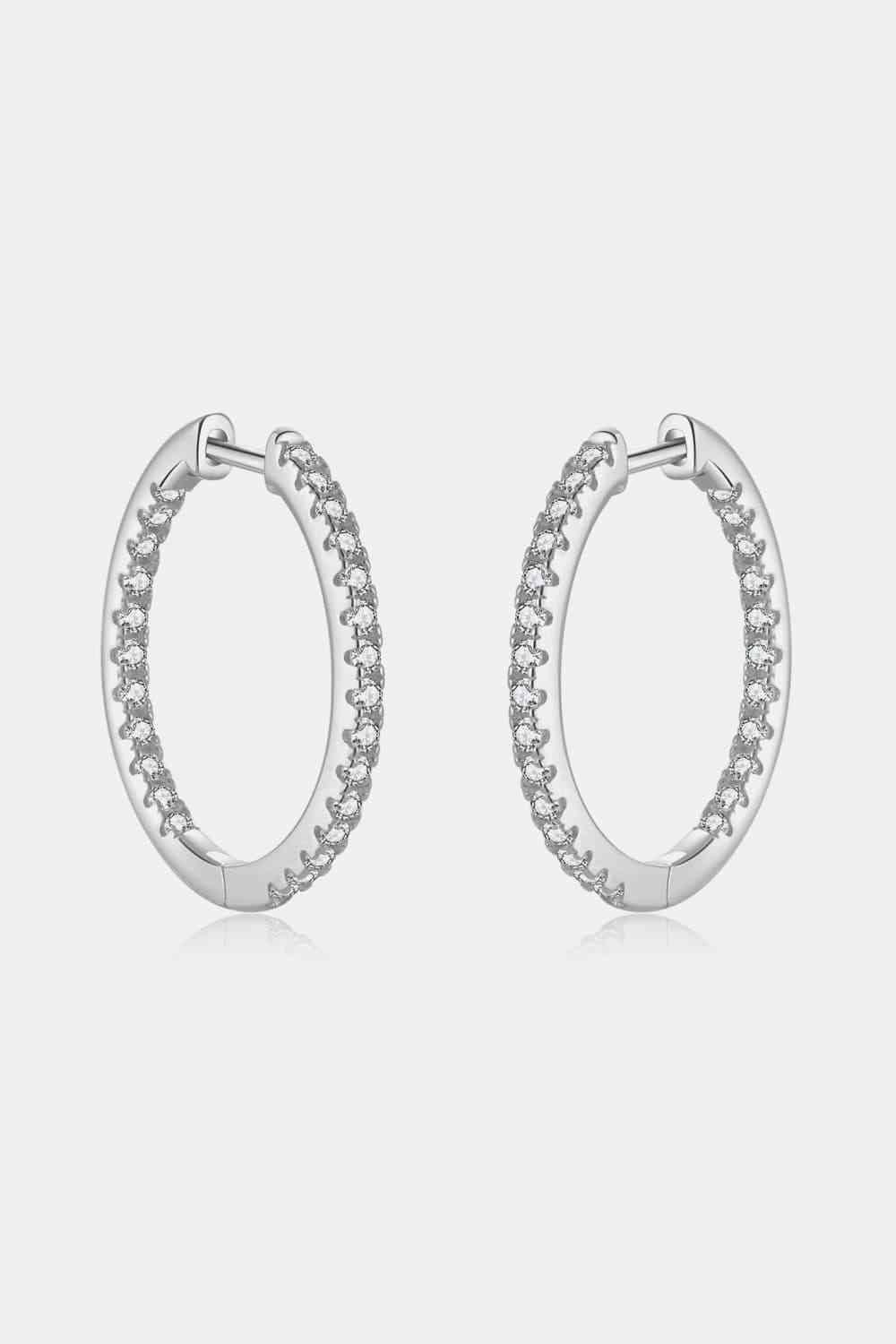 CZ Classic Sterling Silver Huggie Earrings