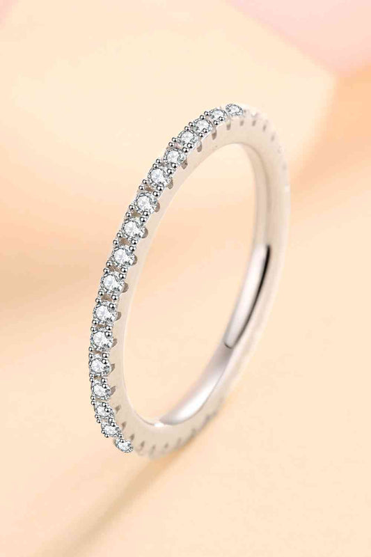 Treat Yourself Pave Stackable 925 Sterling Silver Moissanite Ring