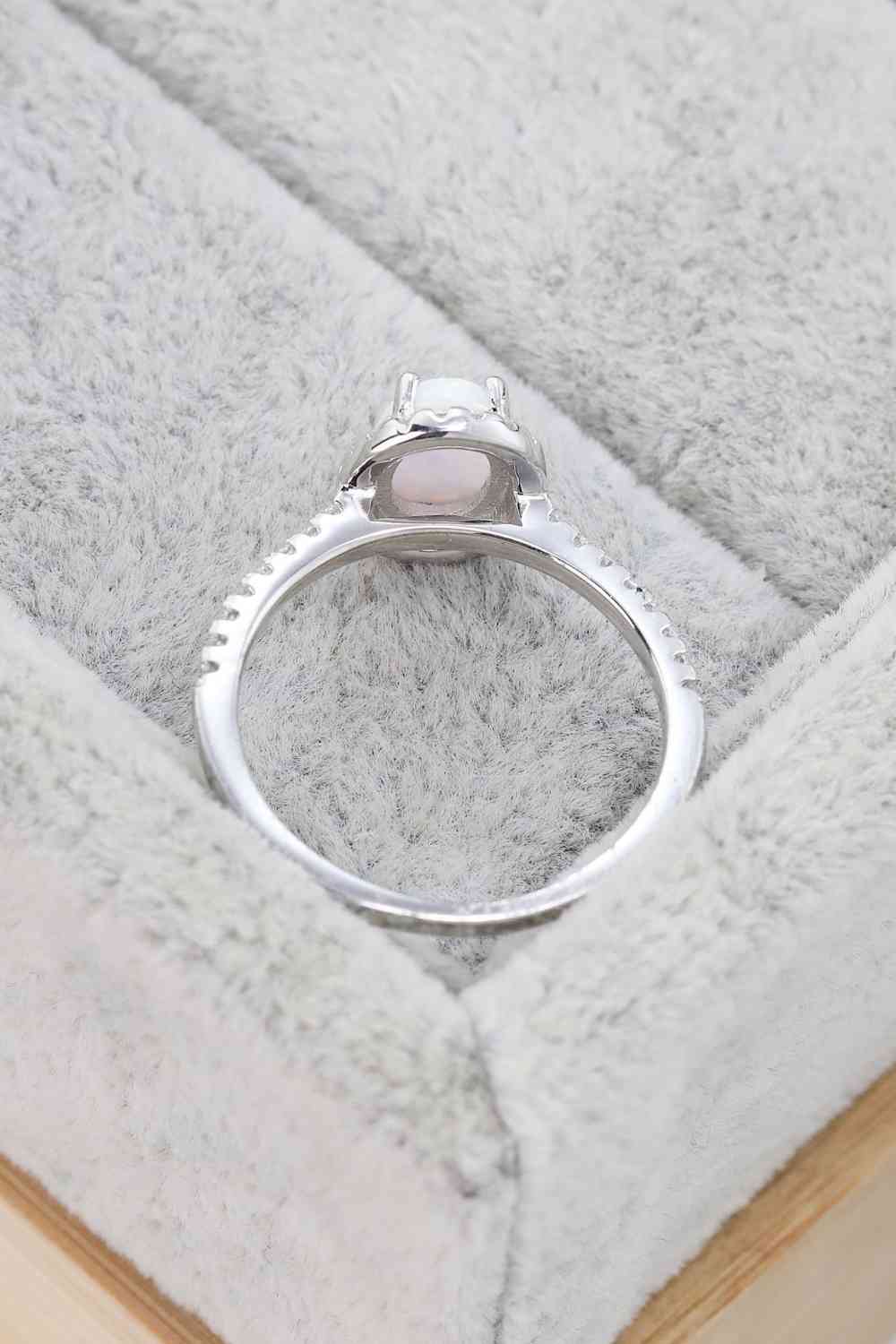 Mystical Opal Sterling Silver Halo Ring