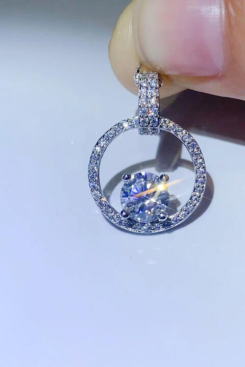 Floating Diamond 1 Carat Moissanite Sterling Silver Necklace