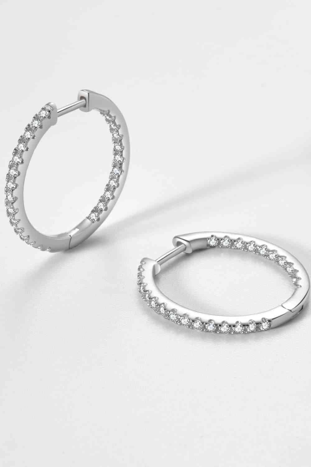 CZ Classic Sterling Silver Huggie Earrings