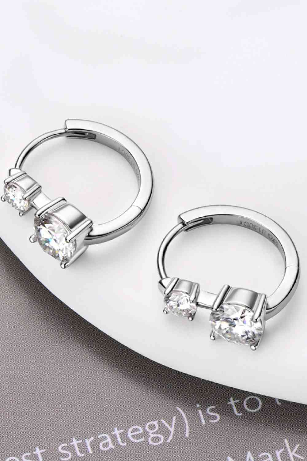 1.3 Carat Moissanite 925 Sterling Silver Huggie Earrings