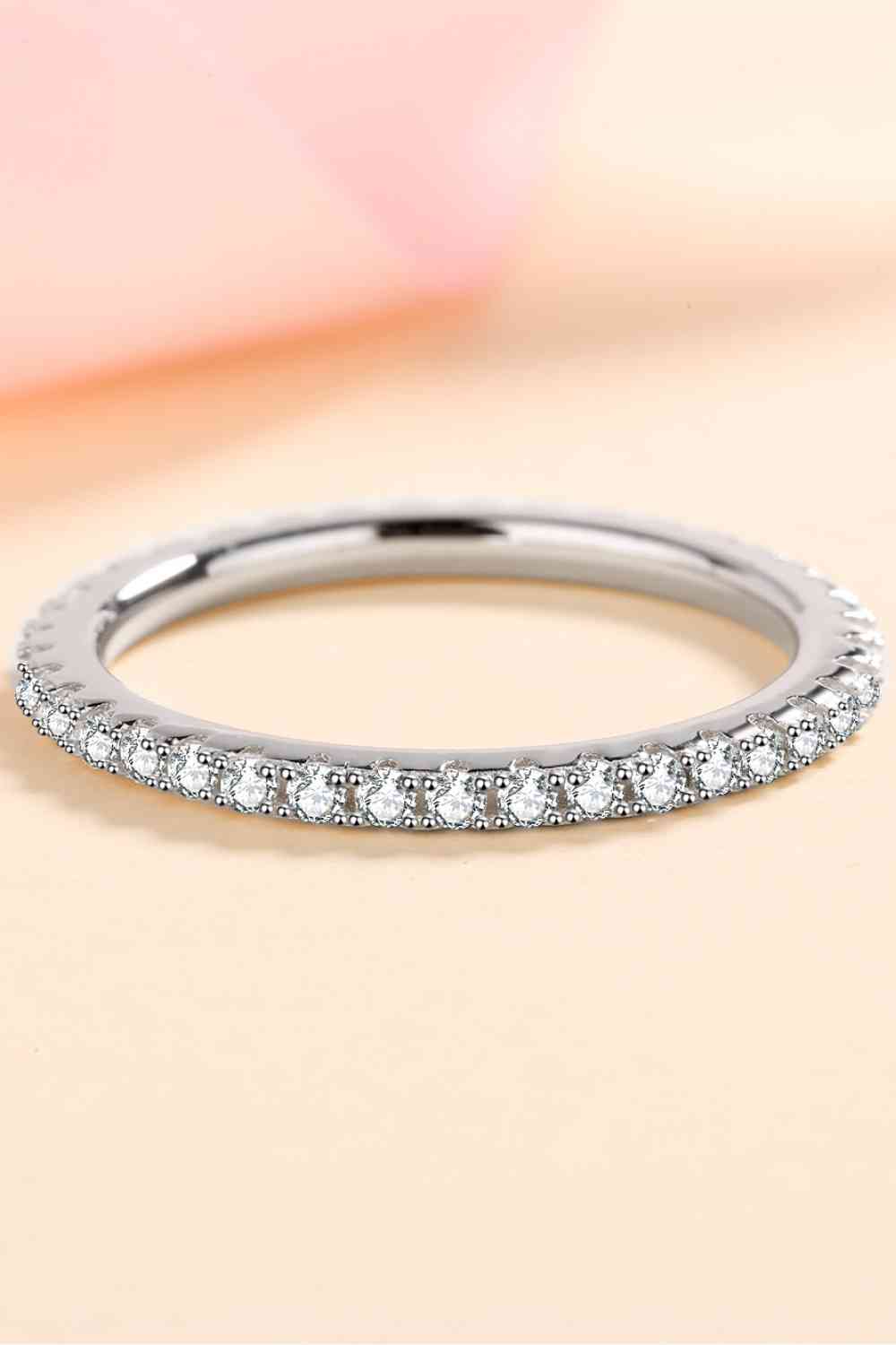 Treat Yourself Pave Stackable 925 Sterling Silver Moissanite Ring