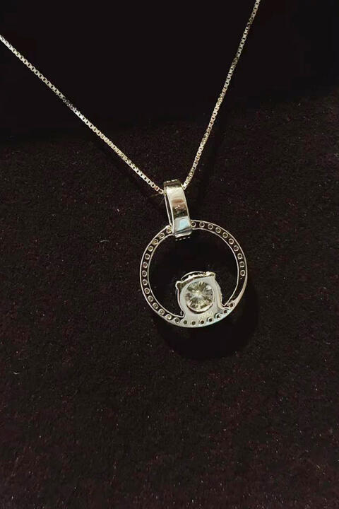 Floating Diamond 1 Carat Moissanite Sterling Silver Necklace