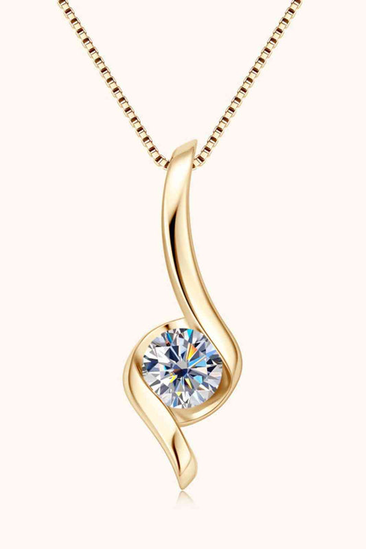 1 Carat Moissanite Pendant Sterling Silver Necklace